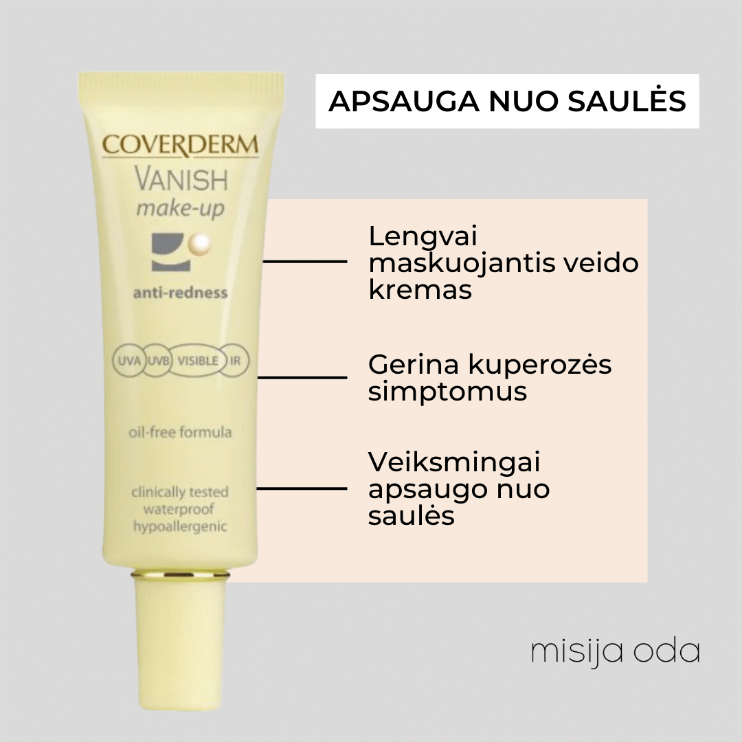 Maskuojantis veido kremas prieš kuperozę VANISH MAKE-UP SPF50+