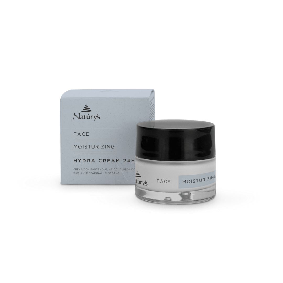 Drėkinamasis veido kremas sausai odai HYDRA CREAM 24H | NATURYS | MISIJA ODA
