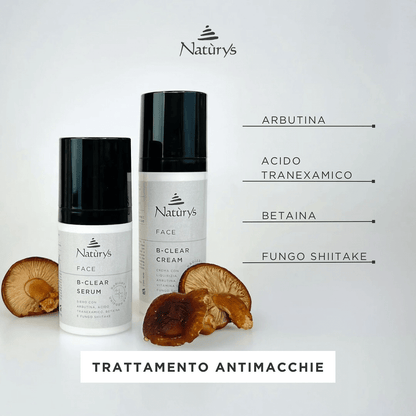 Kremas nuo pigmentacijos su shiitake grybų ekstraktu B-CLEAR CREAM | NATURYS | MISIJA ODA