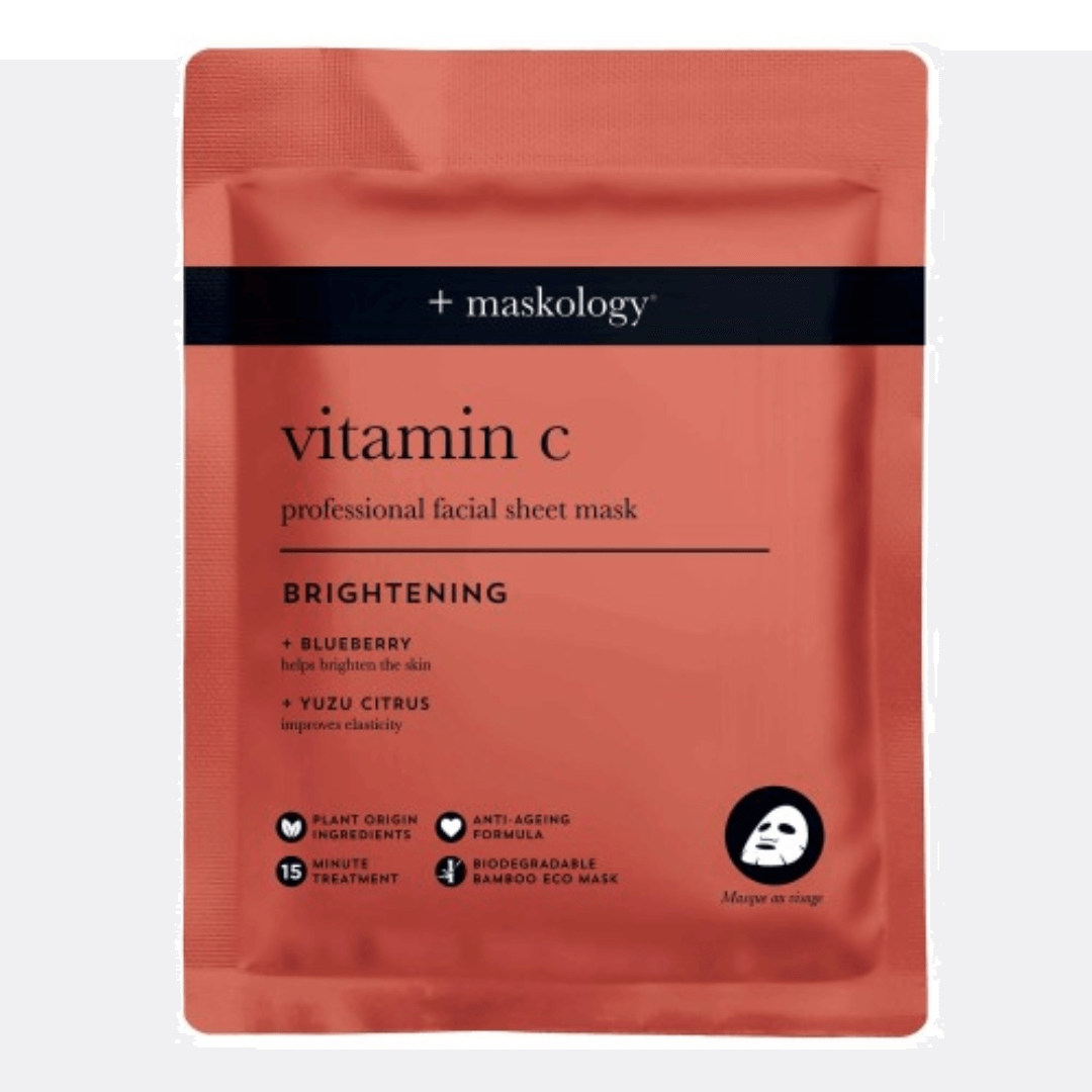 Lakštinė veido kaukė su vitaminu C VITAMIN-C | +Maskology | MISIJA ODA