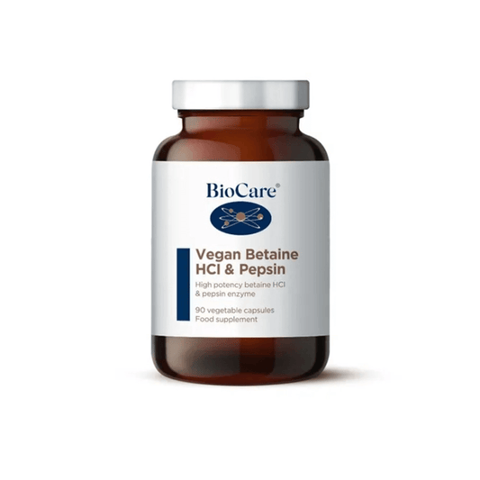 Papildai natūraliam virškinimo procesų palaikymui Betaine HCL & Pepsin | Biocare | MISIJA ODA