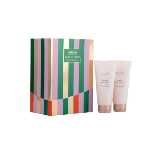 Rankų ir pėdų priežiūros rinkinys dovanų dėžutėje DARE TO GLOW | AHAVA | MISIJA ODA