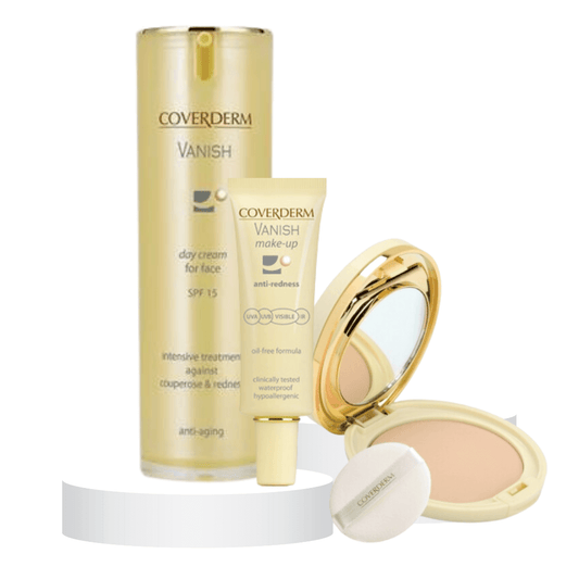 Coverderm morning set for mature skin affected by couperose or rosacea