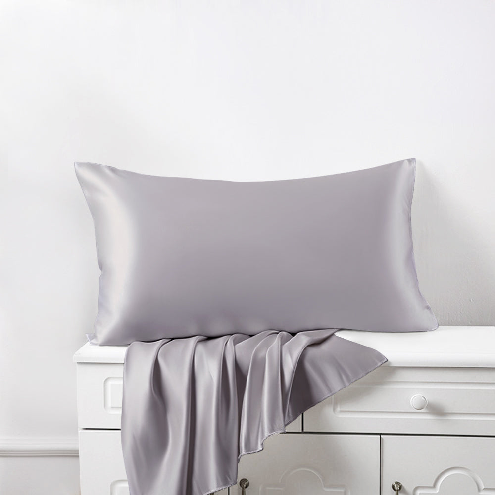  Pilkas šilkinis pagalvės užvalkalas 50x70 | MISIJA ODA